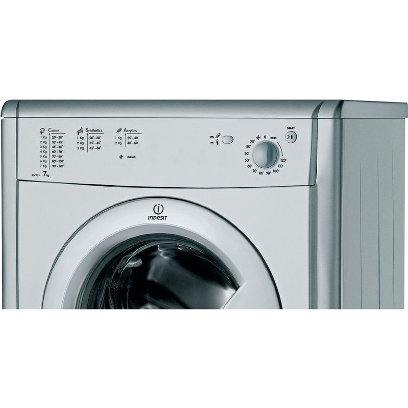 Freestanding, Front Loading, Evacuation, Silver, Buttons, Rotary, Left Indesit IDV 75/ S Freestanding Front-Load 7/ kg B Silver/  / Tumble Dryer