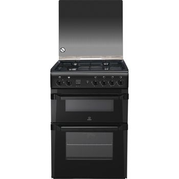 Indesit Double Cooker ID60G2(A) Antracite A+ Enamelled Sheetmetal Frontal