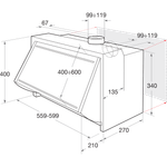 Indesit HOOD Built-in H 661.1 F (GY) Grey Built-in Mechanical Technical drawing