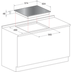 Indesit HOB VRB 640 X Inox Radiant vitroceramic Technical drawing