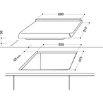 Indesit HOB PIM 750 AS (IX) Inox GAS Technical drawing