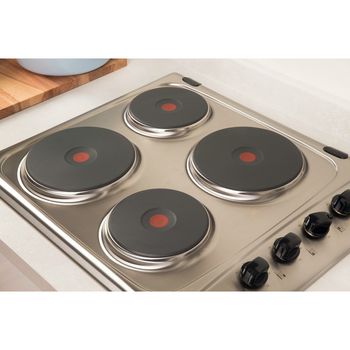 Indesit HOB PIM 604 (IX) GB Inox Solid Plate Perspective