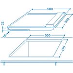 Indesit HOB PIM 604 (WH) GB White Solid Plate Technical drawing