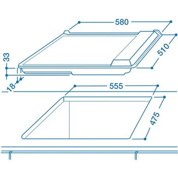 Indesit HOB PIM 604 (WH) GB White Solid Plate Technical drawing