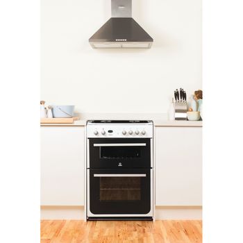 Indesit Double Cooker DD60G2CG(W)/UK White A+ Enamelled Sheetmetal Lifestyle_Frontal