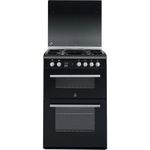 Indesit Double Cooker DD60G2CG(K)/UK Black A+ Enamelled Sheetmetal Frontal