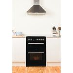 Indesit Double Cooker DD60G2CG(K)/UK Black A+ Enamelled Sheetmetal Lifestyle frontal