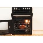 Indesit Double Cooker DD60G2CG(K)/UK Black A+ Enamelled Sheetmetal Lifestyle frontal open