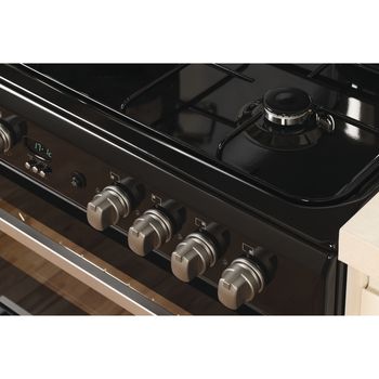 Indesit Double Cooker DD60G2CG(K)/UK Black A+ Enamelled Sheetmetal Lifestyle_Control_Panel