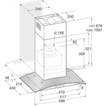 Indesit HOOD Built-in IHGC 6.4 AM X Inox Wall-mounted Mechanical Technical drawing