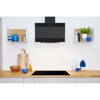 Indesit HOOD Built-in IHVP 6.6 LM K Black Wall-mounted Mechanical Lifestyle frontal