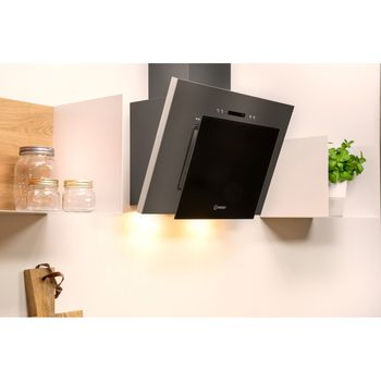 Indesit HOOD Built-in IHVP 6.4 AL K Black Wall-mounted Mechanical Lifestyle perspective