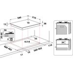 Indesit HOB THA 642 IX/I Inox GAS Technical drawing