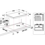 Indesit HOB THP 751 W/IX/I Inox GAS Technical drawing