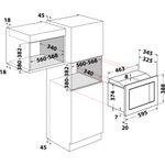 Indesit Microwave Built-in MWI 122.2 X (UK) Inox Electronic 20 MW+Grill function 800 Technical drawing