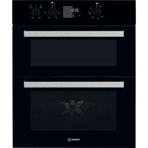 Indesit Electric Double Oven - Black - B/A Rated - IDU 6340 BL