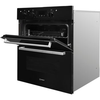 Indesit Double oven IDU 6340 BL Black B Perspective open