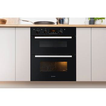 Indesit Double oven IDU 6340 BL Black B Lifestyle frontal