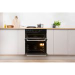 Indesit-Double-oven-IDU-6340-BL-Black-B-Lifestyle-frontal-open