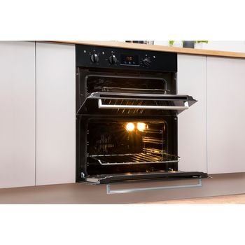 Indesit Double oven IDU 6340 BL Black B Lifestyle perspective open