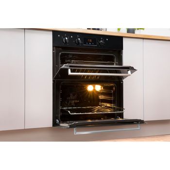Indesit Double oven IDU 6340 BL Black B Lifestyle perspective open