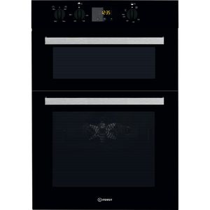 Indesit Electric Double Oven - Black - A Rated - IDD 6340 BL