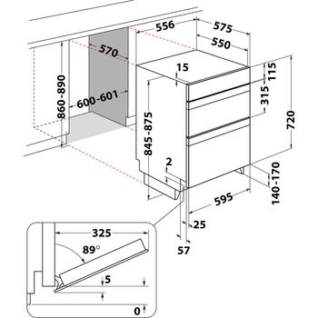 Indesit Double oven DDU 5340 C IX Inox B Technical drawing