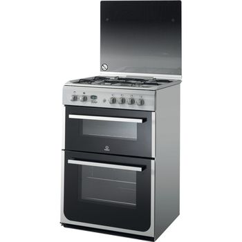 Indesit Double Cooker DD60C2G2(X) Inox A+ Enamelled Sheetmetal Perspective