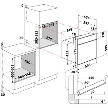 Indesit OVEN Built-in IFV 221 IX Electric A Technical drawing