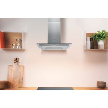 Indesit HOOD Built-in IHF 6.5 LM X Inox Wall-mounted Mechanical Lifestyle frontal