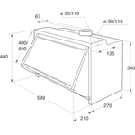 Indesit HOOD Built-in IAEINT 66 LS GR Grey Built-in Mechanical Technical drawing