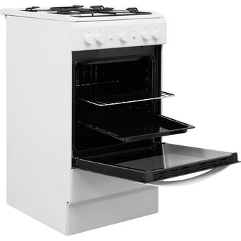 Indesit Cooker IS5G1KMW/U White GAS Perspective open