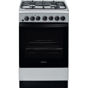 Indesit Click&Clean IS5G4PHSS/UK 50cm Dual Fuel Cooker - Stainless Steel