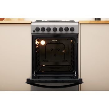 Indesit Cooker IS5G4PHSS/UK Inox GAS Lifestyle frontal open