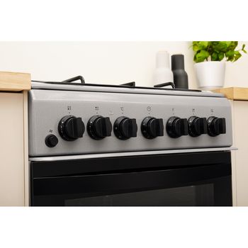 Indesit Cooker IS5G4PHSS/UK Inox GAS Lifestyle control panel
