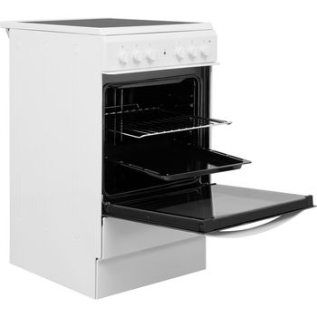 Indesit Cooker IS5V4KHW/UK White Electrical Perspective open