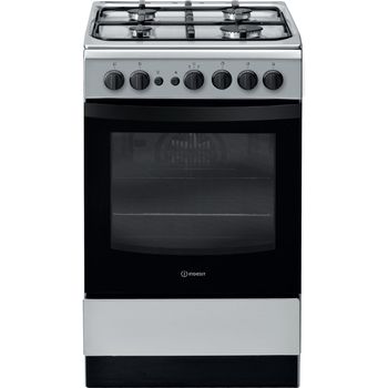 Indesit Cooker IS5G1PMSS/UK Silver painted GAS Frontal