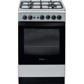 Indesit Cooker IS5G1PMSS/UK Silver painted GAS Frontal