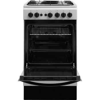 Indesit Cooker IS5G1PMSS/UK Silver painted GAS Frontal open