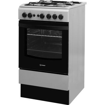 Indesit Cooker IS5G1PMSS/UK Silver painted GAS Perspective