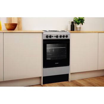Indesit Cooker IS5G1PMSS/UK Silver painted GAS Lifestyle perspective