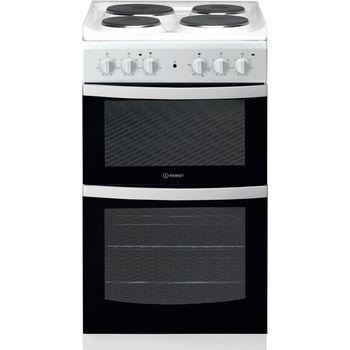 Indesit Double Cooker ID5E92KMW/UK White A Enamelled Sheetmetal Frontal