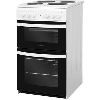 Indesit Double Cooker ID5E92KMW/UK White A Enamelled Sheetmetal Perspective