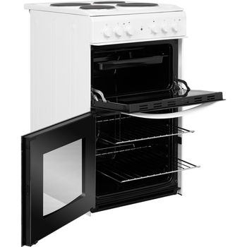 Indesit-Double-Cooker-ID5E92KMW-UK-White-A-Enamelled-Sheetmetal-Perspective-open