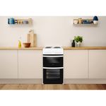 Indesit Double Cooker ID5E92KMW/UK White A Enamelled Sheetmetal Lifestyle frontal