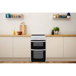 Indesit Double Cooker ID5V92KMW/UK White A Vitroceramic Lifestyle frontal