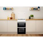 Indesit Double Cooker ID5G00KMW/UK /L White A+ Enamelled Sheetmetal Lifestyle frontal