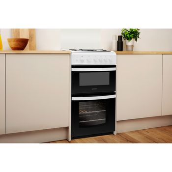 Indesit Double Cooker ID5G00KMW/UK /L White A+ Enamelled Sheetmetal Lifestyle perspective