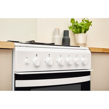 Indesit Double Cooker ID5G00KMW/UK /L White A+ Enamelled Sheetmetal Lifestyle control panel