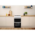 Indesit Double Cooker ID5G00KMW/UK White A+ Enamelled Sheetmetal Lifestyle frontal